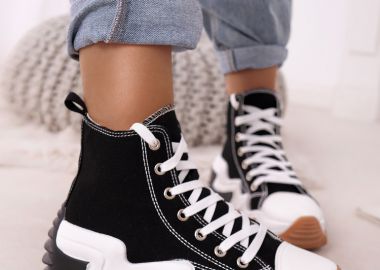 ΜΑΥΡΑ ΤΡΑΚΤΕΡΩΤΑ SNEAKERS - FUTURAMA - fashionroom - 