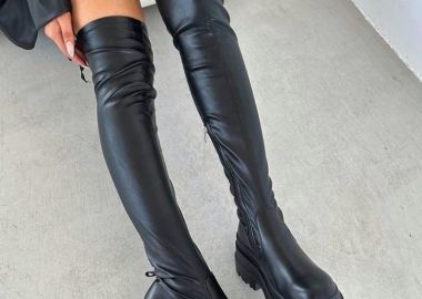 ΜΑΥΡΕΣ OVER THE KNEE ΜΠΟΤΕΣ - ADRIANA - fashionroom - 