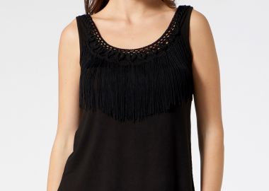 ΜΑΥΡΗ ΑΜΑΝΙΚΗ ΜΠΛΟΥΖΑ ΜΕ ΚΡΟΣΙΑ - Anna Raxevsky - 