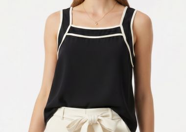 ΜΑΥΡΗ ΑΜΑΝΙΚΗ ΜΠΛΟΥΖΑ ΜΕ ΡΕΛΙΑ - Anna Raxevsky - 