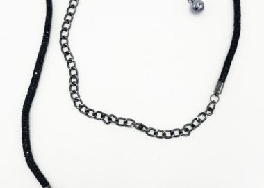 ΜΑΥΡΗ ΑΣΗΜΙ ΖΩΝΗ ΜΕ ΔΙΑΚΟΣΜΗΤΙΚΗ ΜΕΓΑΛΗ ΑΛΥΣΙΔΑ - Anna Raxevsky - 