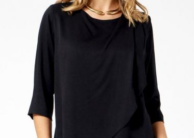 ΜΑΥΡΗ ΑΣΥΜΜΕΤΡΗ ΜΠΛΟΥΖΑ ΜΕ ΤΡΟΥΑΚΑΡ ΜΑΝΙΚΙ - Anna Raxevsky - 