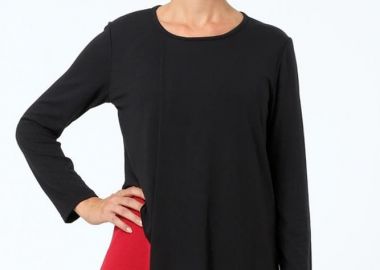 ΜΑΥΡΗ ΑΣΥΜΜΕΤΡΗ ΠΛΕΚΤΗ ΜΠΛΟΥΖΑ ΜΕ ΔΙΧΡΩΜΙΑ - Anna Raxevsky - 