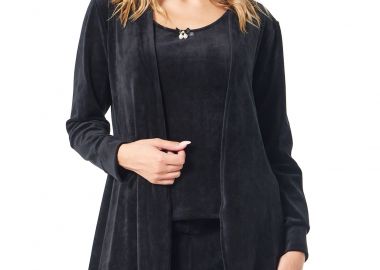 ΜΑΥΡΗ ΒΕΛΟΥΔΙΝΗ ΖΑΚΕΤΑ ΜΕ ΔΑΝΤΕΛΑ - Anna Raxevsky - 