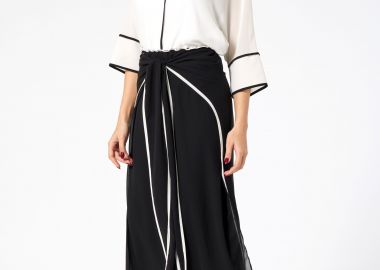 ΜΑΥΡΗ ΦΟΥΣΤΑ ΜΟΥΣΕΛΙΝΑ ΜΕ ΔΙΑΚΟΣΜΗΤΙΚΑ ΡΕΛΙΑ ΚΑΙ ΖΩΝΗ - Anna Raxevsky - 