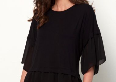 ΜΑΥΡΗ ΜΠΛΟΥΖΑ ΜΕ ΒΟΛΑΝ ΚΑΙ ΚΟΥΜΠΙ - Anna Raxevsky - 