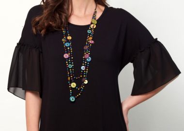 ΜΑΥΡΗ ΜΠΛΟΥΖΑ ΜΕ ΒΟΛΑΝ ΜΑΝΙΚΙΑ - Anna Raxevsky - 