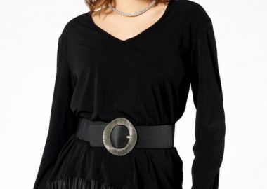 ΜΑΥΡΗ ΜΠΛΟΥΖΑ ΜΕ ΠΛΙΣΕ ΤΕΛΕΙΩΜΑ - Anna Raxevsky - 