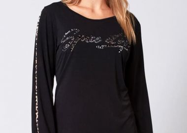 ΜΑΥΡΗ ΜΠΛΟΥΖΑ ΜΕ ΤΥΠΩΜΑ ANIMAL - Anna Raxevsky - 