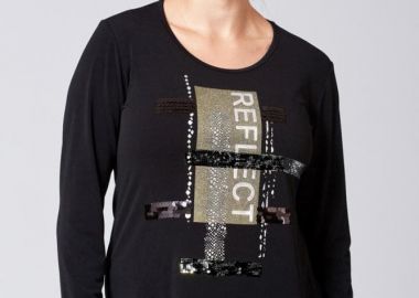 ΜΑΥΡΗ ΜΠΛΟΥΖΑ ΜΕ ΤΥΠΩΜΑ ΚΑΙ ΠΑΓΙΕΤΑ - Anna Raxevsky - 