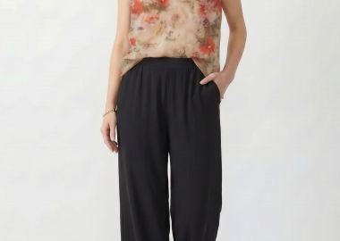 ΜΑΥΡΗ ΠΑΝΤΕΛΟΝΑ LINEN-LOOK - Anna Raxevsky - 