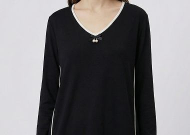 ΜΑΥΡΗ ΠΛΕΚΤΗ ΜΠΛΟΥΖΑ ΜΕ ΕΚΡΟΥ ΡΕΛΙΑ - Anna Raxevsky - 