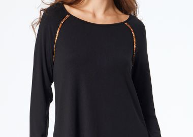 ΜΑΥΡΗ ΠΛΕΚΤΗ ΜΠΛΟΥΖΑ ΜΕ ΕΜΠΡΙΜΕ ΔΙΑΚΟΣΜΟ - Anna Raxevsky - 