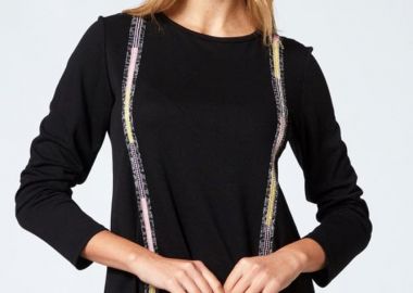 ΜΑΥΡΗ ΠΛΕΚΤΗ ΜΠΛΟΥΖΑ ΜΕ ΠΟΛΥΧΡΩΜΗ ΤΡΕΣΑ - Anna Raxevsky - 