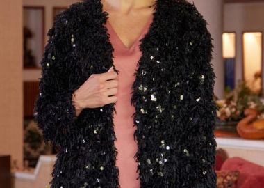 ΜΑΥΡΗ ΠΛΕΚΤΗ ΖΑΚΕΤΑ ΜΕ ΠΑΓΙΕΤΑ - Anna Raxevsky - 