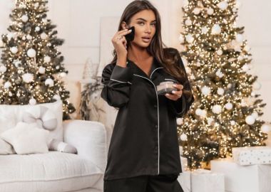 ΜΑΥΡΗ ΣΑΤΕΝ ΠΥΤΖΑΜΑ - MILLER - sense-shop - 