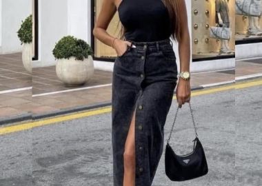 ΜΑΥΡΗ ΤΖΙΝ ΜΑΞΙ ΦΟΥΣΤΑ - JABAR - sense-shop - 