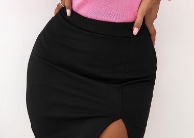 ΜΑΥΡΗ ΥΦΑΣΜΑΤΙΝΗ MINI ΦΟΥΣΤΑ-MY MINI SKIRT - fashionroom - 
