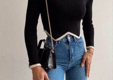 ΜΑΥΡΗ ΖΙΒΑΝΓΚΟ ΜΠΛΟΥΖΑ - ALBA - fashionroom - 