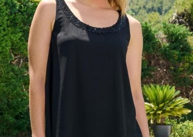 ΜΑΥΡΟ ΑΜΑΝΙΚΟ ΜΟΥΣΕΛΙΝΑ ΜΕ ΠΑΓΙΕΤΑ - Anna Raxevsky - 