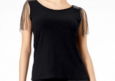 ΜΑΥΡΟ ΑΜΑΝΙΚΟ ΤΟΠ ΜΕ ΣΤΡΑΣ - Anna Raxevsky - 