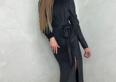 ΜΑΥΡΟ ΒΕΛΟΥΤΕ ΜΑΞΙ ΦΟΡΕΜΑ - KARLOTA - sense-shop - 