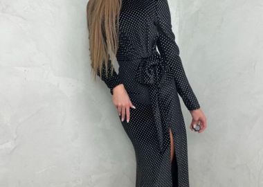 ΜΑΥΡΟ ΒΕΛΟΥΤΕ ΜΑΞΙ ΦΟΡΕΜΑ - KARLOTA - fashionroom - 