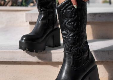 ΜΑΥΡΟ COWBOY ΜΠΟΤΑΚΙ- LUKE - fashionroom - 