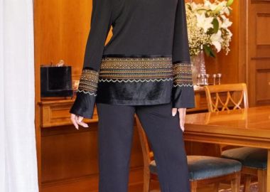 ΜΑΥΡΟ ΕΛΑΣΤΙΚΟ ΠΑΝΤΕΛΟΝΙ ΜΕ ΜΠΑΣΚΑ - Anna Raxevsky - 