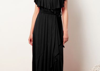 ΜΑΥΡΟ ΜΑΞΙ ΦΟΡΕΜΑ ΑΣΥΜΕΤΡΟ ΜΕ ΒΟΛΑΝ - Anna Raxevsky - 