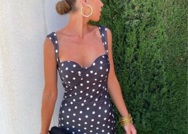 ΜΑΥΡΟ ΜΕ ΛΕΥΚΟ ΠΟΥΑ ΦΟΡΕΜΑ - INTEN - fashionroom - 