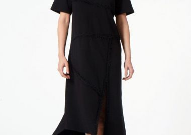 ΜΑΥΡΟ MIDI ΦΟΡΕΜΑ ΜΕ ΤΡΕΣΕΣ - Anna Raxevsky - 