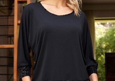 ΜΑΥΡΟ ΜΠΛΟΥΖΟΦΟΡΕΜΑ ΜΕ LUREX ANIMAL ΦΑΣΑ - Anna Raxevsky - 