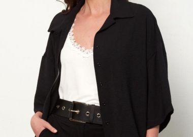 ΜΑΥΡΟ OVERSIZE ΠΟΥΚΑΜΙΣΟ - Anna Raxevsky - 