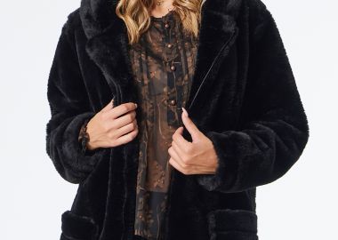 ΜΑΥΡΟ ΠΑΛΤΟ ΓΟΥΝΑ ΜΕ ΤΣΕΠΕΣ - Anna Raxevsky - 