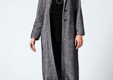 ΜΑΥΡΟ ΠΑΛΤΟ SNOWBALL ΜΕ ΠΕΤΟ - Anna Raxevsky - 