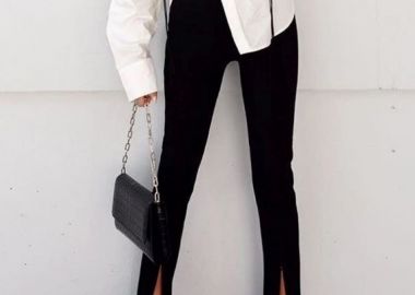 ΜΑΥΡΟ ΠΑΝΤΕΛΟΝΙ ΜΕ ΑΝΟΙΓΜΑΤΑ -ORLEE - sense-shop - 