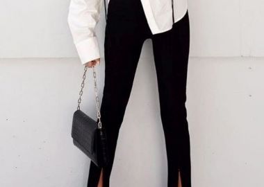 ΜΑΥΡΟ ΠΑΝΤΕΛΟΝΙ ΜΕ ΑΝΟΙΓΜΑΤΑ -ORLEE - fashionroom - 