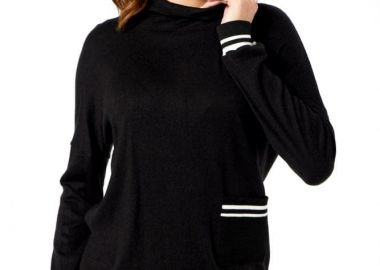 ΜΑΥΡΟ ΠΛΕΚΤΟ ΖΙΒΑΓΚΟ ΜΕ ΡΙΓΕ ΛΑΣΤΙΧΟ - Anna Raxevsky - 