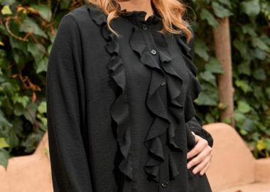 ΜΑΥΡΟ ΠΟΥΚΑΜΙΣΟ ΜΕ ΒΟΛΑΝ - Anna Raxevsky - 