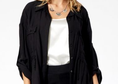 ΜΑΥΡΟ ΠΟΥΚΑΜΙΣΟ ΜΕ ΣΟΥΡΑ ΣΤΗΝ ΜΕΣΗ - Anna Raxevsky - 