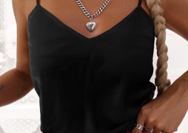 ΜΑΥΡΟ ΣΑΤΕΝ ΤΟΠ - DOLORES - sense-shop - 