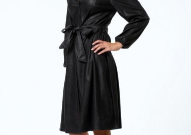 ΜΑΥΡΟ ΣΕΜΙΖΙΕ ΦΟΡΕΜΑ ΑΠΟ ΔΕΡΜΑΤΙΝΗ - Anna Raxevsky - 