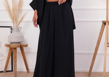 ΜΑΥΡΟ ΣΕΤ ΠΑΝΤΕΛΟΝΑ ΜΕ ΚΙΜΟΝΟ- LUCREZIA - fashionroom - 