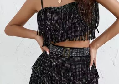 ΜΑΥΡΟ ΣΕΤ ΤΟΠ ΚΑΙ ΜΠΛΟΥΖΑ - STRASITA - fashionroom - 