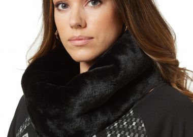 ΜΑΥΡΟΣ ΓΟΥΝΙΝΟΣ ΛΑΙΜΟΣ - Anna Raxevsky Accessories - 