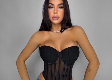 ΜΑΥΡΟΣ ΚΟΡΣΕΣ C-THROU - ADRIA - fashionroom - 