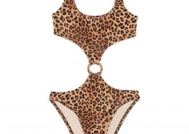 MC2 Saint Barth γυναικείο μαγιό ολόσωμο με animal print και cut-out - LAU0004-00049L Καφέ - MC2 SAINT BARTH - 