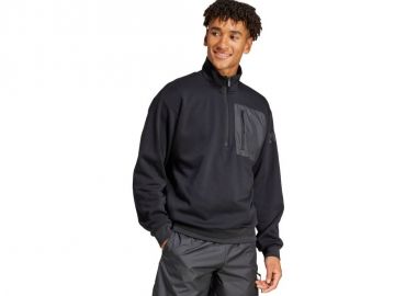 Men's adidas City Escape Fleece HalfZip GD Sweatshirt Black JF3290 - adidas performance - 