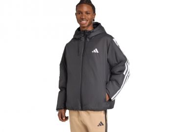 Men's adidas Essentials Climawarm 3Stripes Insulated Hooded Jacket Black JM4042 - adidas performance - 